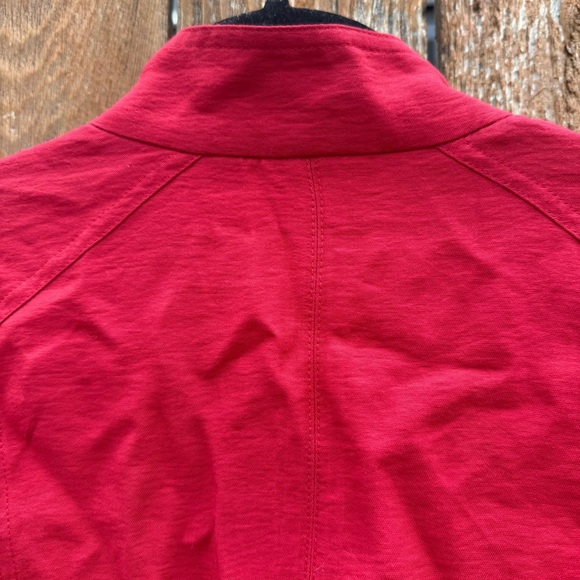 Chico's Women’s Red Lightweight Full Zip Fitted Blazer Jacket Size 1 Medium - Picture 10 of 11